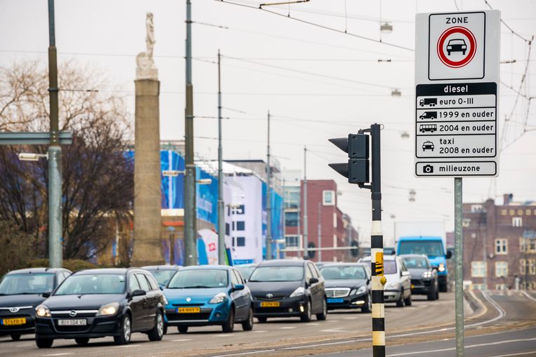 Geometrie ontsnappen as Rijdt u in een benzine- of dieselauto? In Amsterdam is uw wagen in 2030  waarschijnlijk niet meer welkom