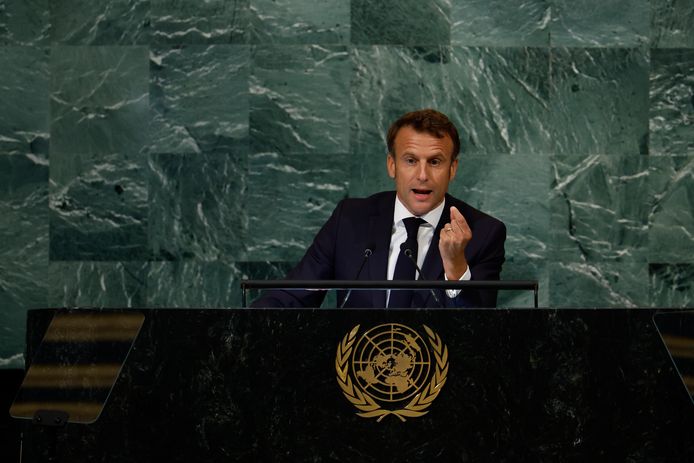 Franse president Emmanuel Macron op Algemene Vergadering Verenigde Naties.