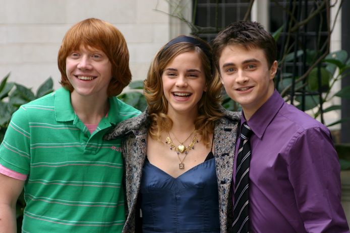 Rupert Grint, Emma Watson et Daniel Radcliffe.