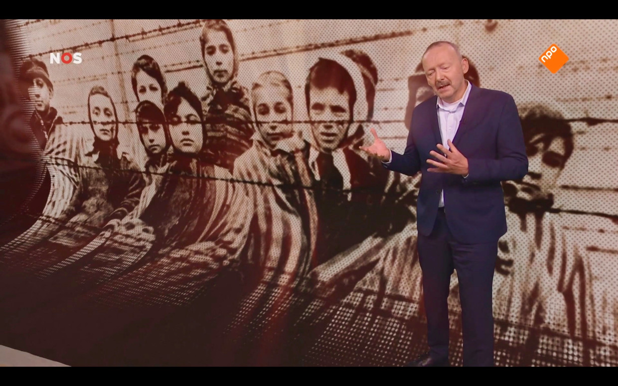 Beeld uit 'Het Bevrijdingsjournaal Extra' met Christ Klep. Beeld 