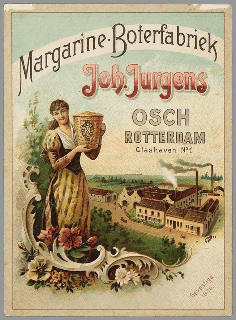 Affiche van de fabriek van Jurgens. Beeld  