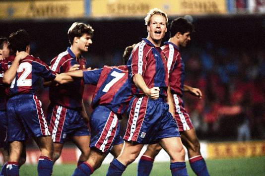 Ronald Koeman in het shirt van FC Barcelona.
