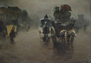Londen, koetsen in de mist, 1888, olieverf op paneel, 70 x 100 cm (particuliere collectie).