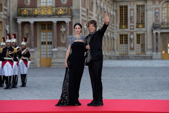 Mick Jagger en Melanie Hamrick  (AP Photo/Christophe Ena)