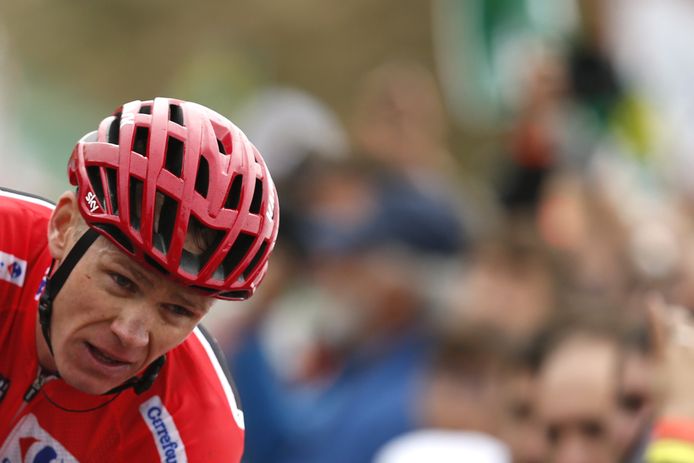 Chris Froome tijdens de 17de etappe van de Vuelta