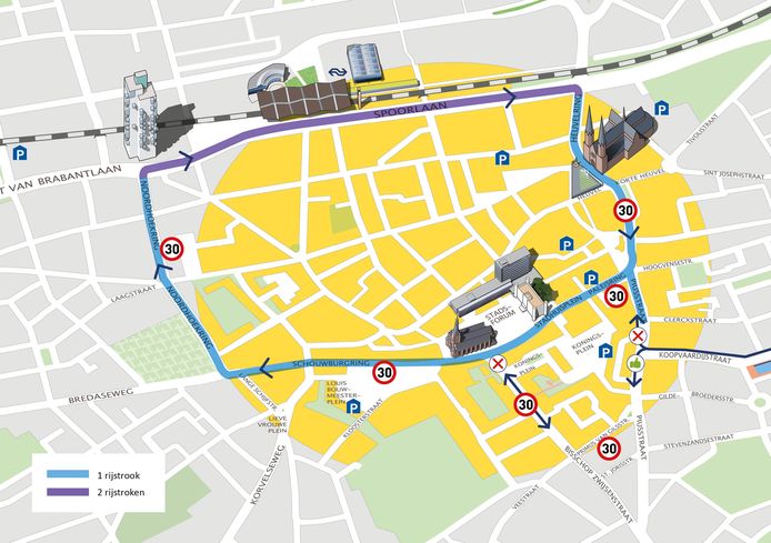 De nieuwe ring: overal eenbaans, dertig kilometer per uur en vele malen autoluwer.