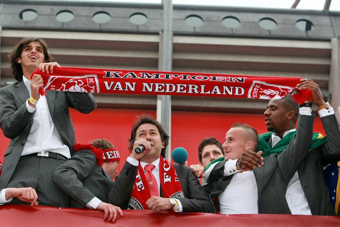 Bryan Ruiz (links) en Douglas (rechts) in betere tijden, als kampioen van Nederland.