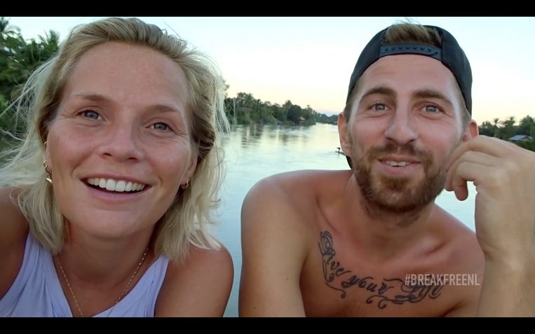 Charmayne en Dion tijdens hun laatste reis samen.  Beeld 