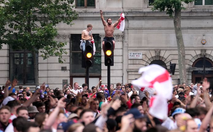Engelse fans in Londen.