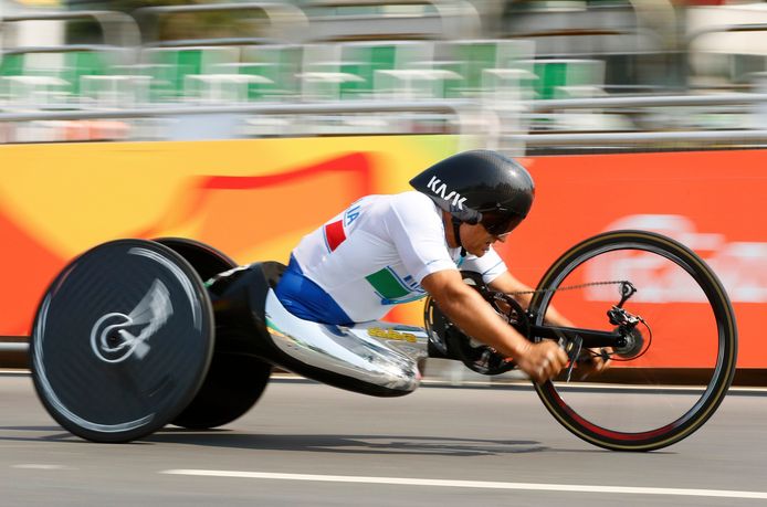 Zanardi op de Paralympics in Rio, in 2016.