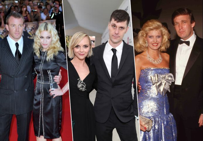 Madonna en Guy Ritchie, Christina Ricci en haar ex James en Donald Trump met ex-vrouw Ivana