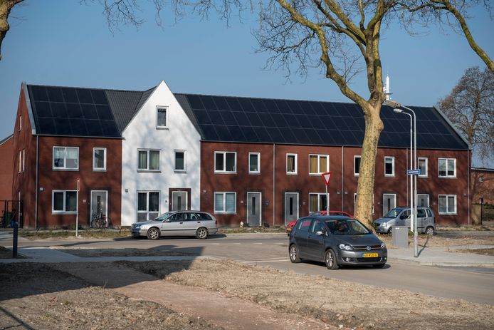 De nieuwe, energieneutrale huurwoningen in de Terneuzense wijk Lievenspolder.