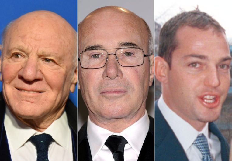 V.l.n.r. Miljardairs Barry Diller en David Geffen en 'socialite' Alexander von Furstenberg. Beeld AFP, EPA, Getty