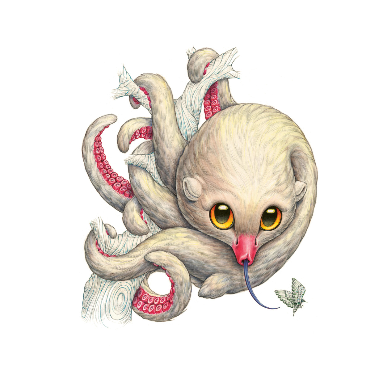 De blonde octopossum houdt zich op op het droge land van Terra Ultima. Beeld Raoul Deleo 