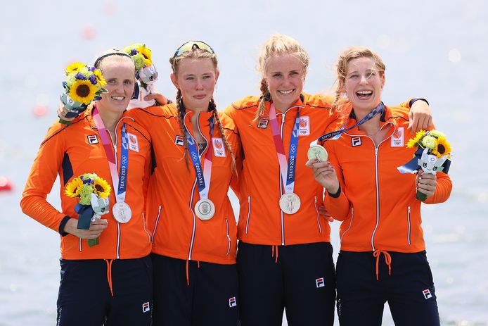 Zilver: Vier-zonder vrouwen (roeien)