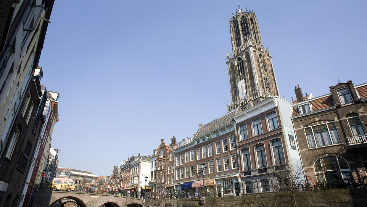 De binnenstad van Utrecht en de Domtoren. De Domkerk wordt als rijksmonument niet getroffen door de subsidiestop. Beeld anp