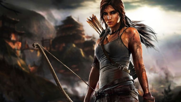 Lara Croft dartelt sinds dit jaar in 'Tomb Raider' met een opvallend kleinere boezem dan voordien. Beeld tomb raider
