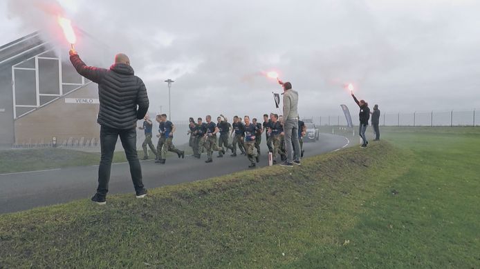 De mariniers op weg