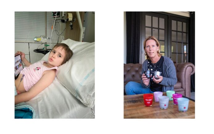 Marika Roggemans verkoopt kaarsen ten voordele van de ongeneeslijk zieke Febe
