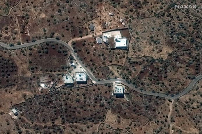 Een satellietbeeld van september van de vermeende verblijfplaats van de IS-leider.