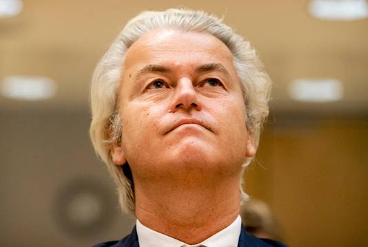 Geert Wilders tijdens een eerdere zitting in zijn strafzaak