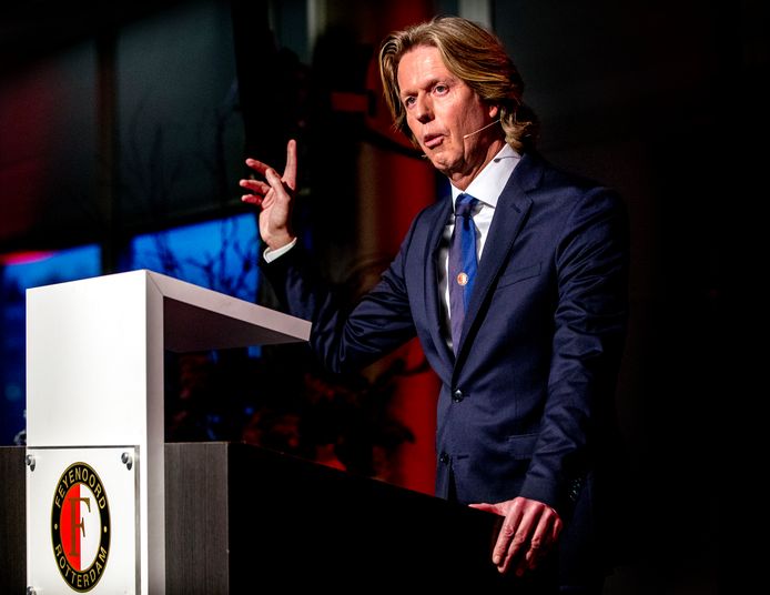 Jan de Jong op de Nieuwjaarsreceptie van Feyenoord.