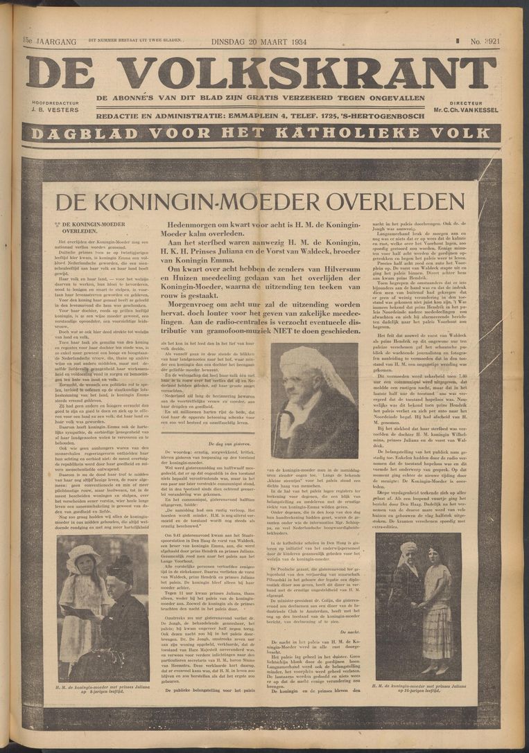 De Volkskrant van 20 maart 1934 Beeld de Volkskrant