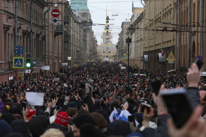 Protest in Sint-Petersburg.