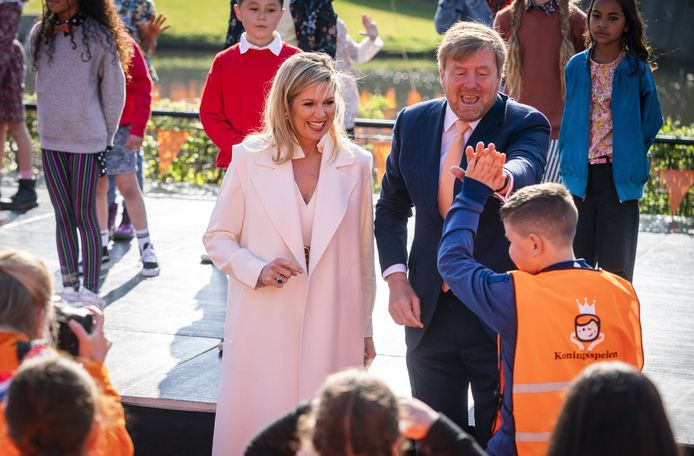 Koning Willem-Alexander en koningin Máxima tijdens de Koningsspelen.