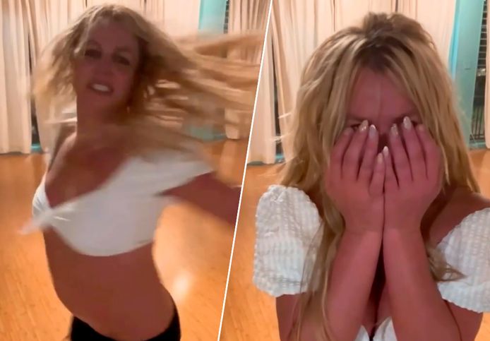 Britney Spears huilt tijdens het dansen
