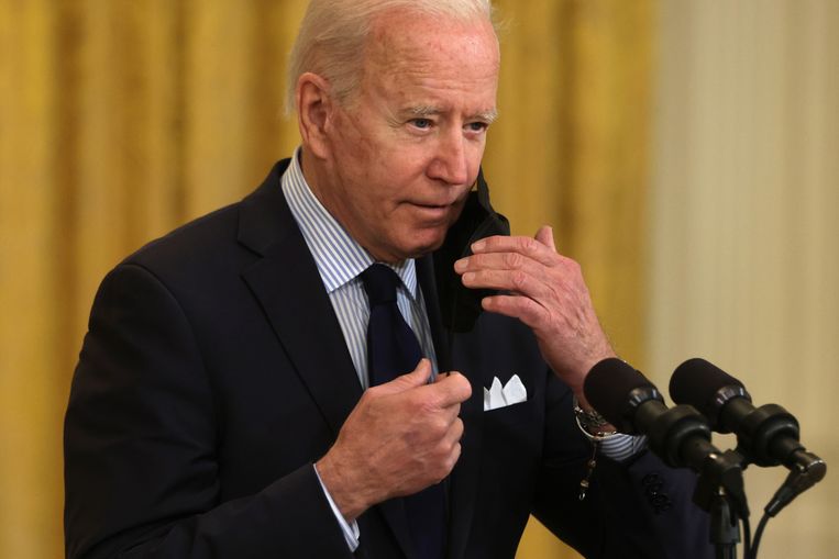 US President Joe Biden has taken off his mask.  Image cartridge images