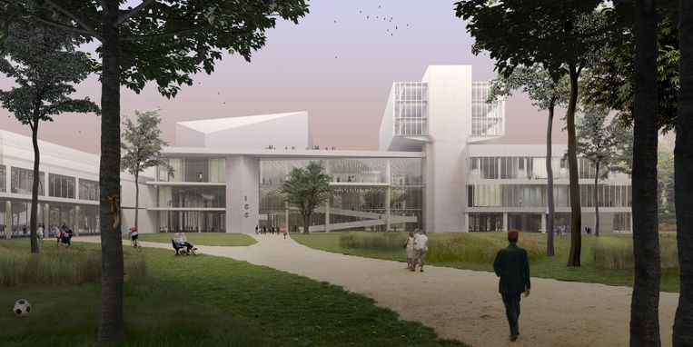 Het nieuwe ICC wordt een veelzijdig gebouw dat zich opent naar het park, naar de hal en naar de stad. Beeld RV