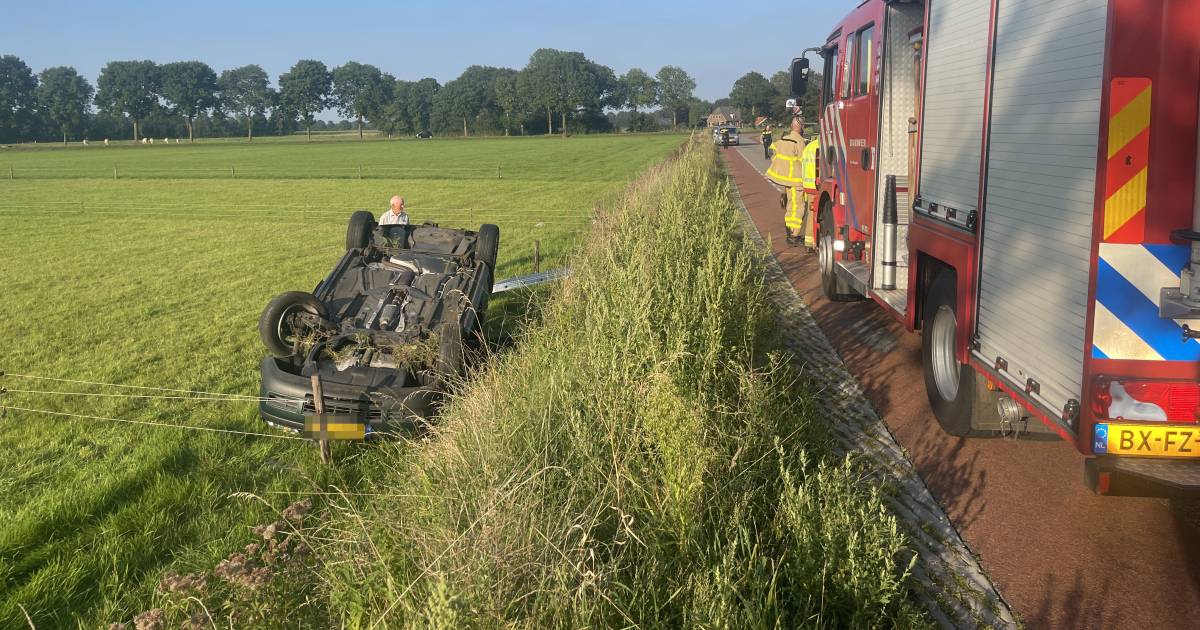 Automobiliste slaat over de kop en raakt gewond door botsing in De Heurne.