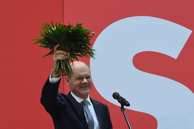 Vicekanselier Olaf Scholz won met de SPD de verkiezingen in Duitsland. Beeld AFP