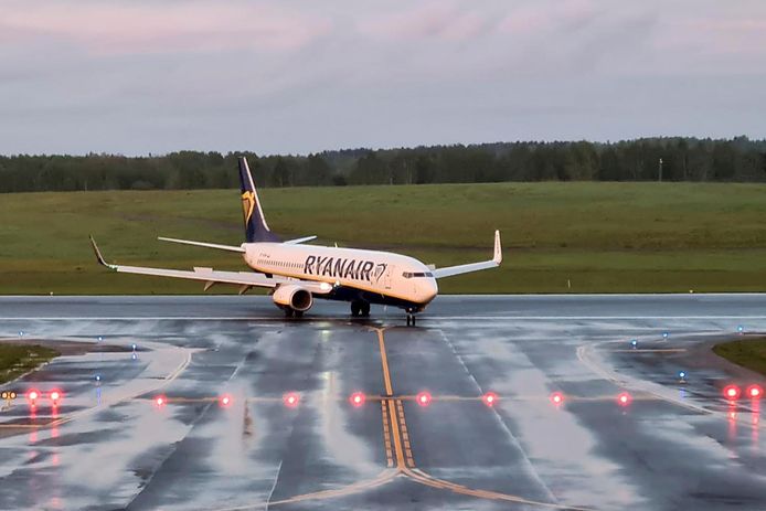 Het vliegtuig van Ryanair waarop dissidente journalist Roman Protasevich zat.