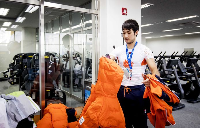 Kai Verbij in de fitnessruimte van het olympisch dorp.