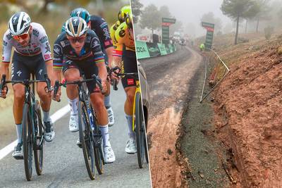 LIVE VUELTA. Slotklim ingekort: tijdsopname door modder op de weg op 2,6 kilometer van de finish