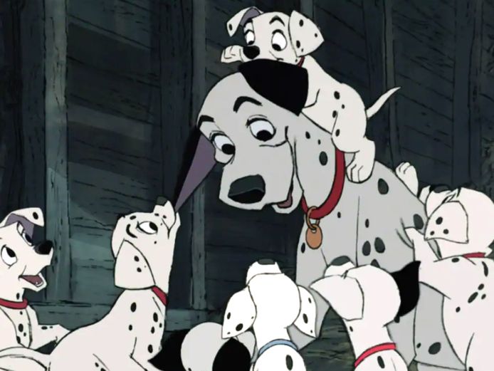 Scène uit 101 Dalmatiërs.