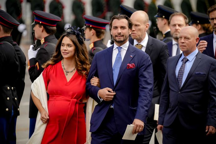 Tweede Kamerlid Thierry Baudet met zijn vrouw Davide Heijmans tijdens Prinsjesdag.