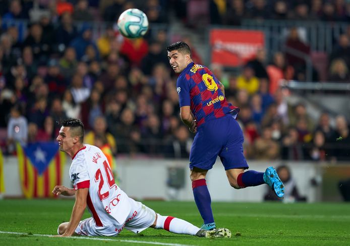 Luis Suárez met zijn briljante hakbalgoal tegen Real Mallorca op 7 december 2019.