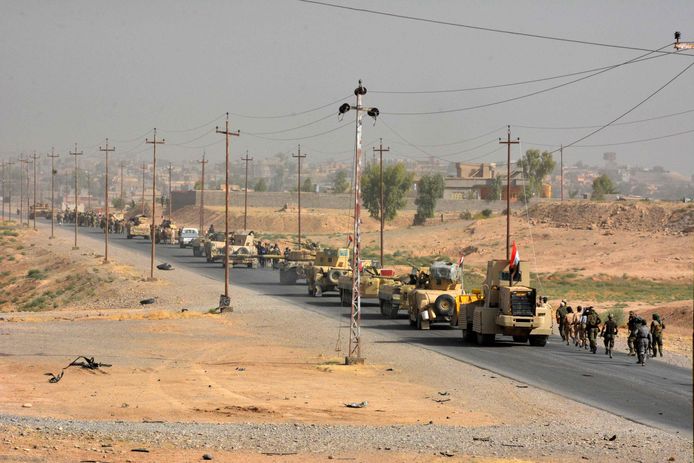 Archieffoto: Irakese troepen rijden Sharqat binnen.