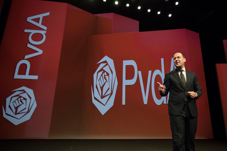 PvdA-leider Lodewijk Asscher tijdens het partijcongres van vorig jaar. Beeld Werry Crone