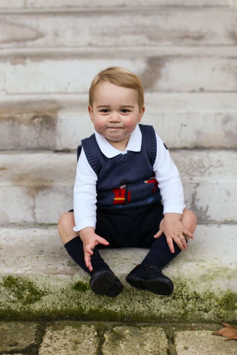 De kerstfoto van prins George, 2014.  Beeld Getty Images