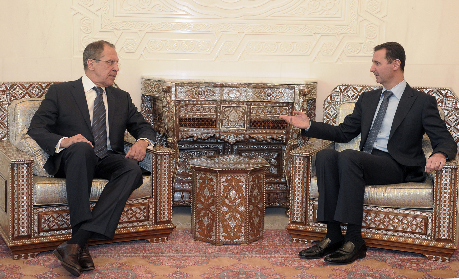Bachar el-Assad et Sergey Lavrov