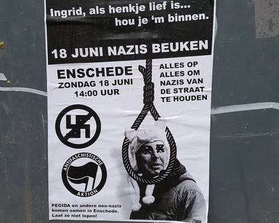Posters in Enschede roepen op tot 'nazis beuken'