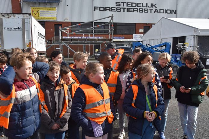 Deze leerlingen van de Mariaschool waren het eerst aan de beurt.