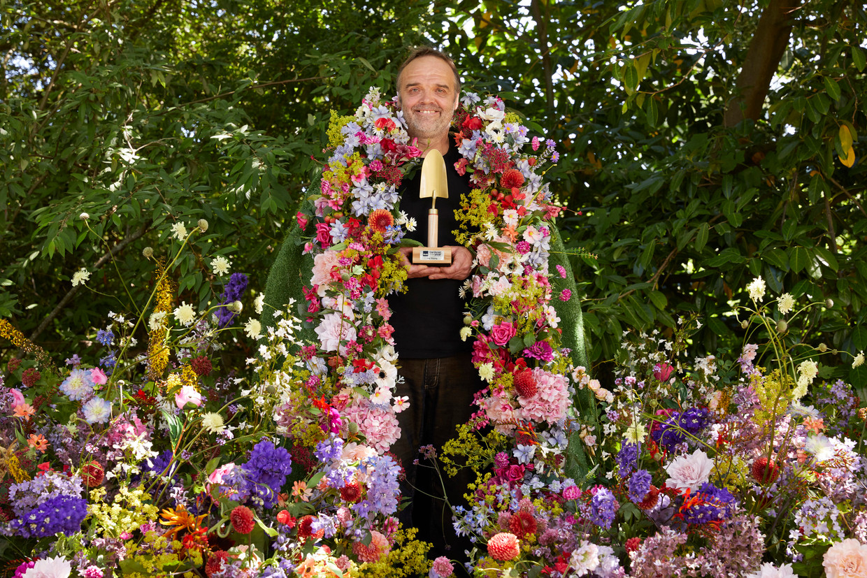 Jez Young, de beste tuinman van Groot-Brittannië Beeld Getty Images for B&Q