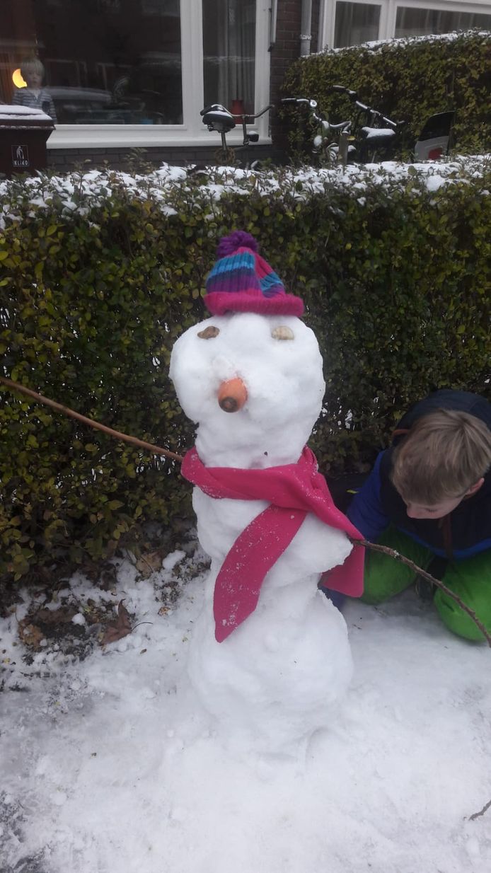 En ook deze sneeuwpop is goed gelukt.