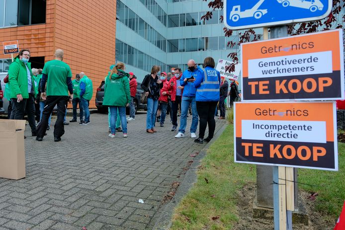 Enkele weken geleden voerden de vakbonden nog actie voor het hoofdkantoor van Getronics in Diegem.