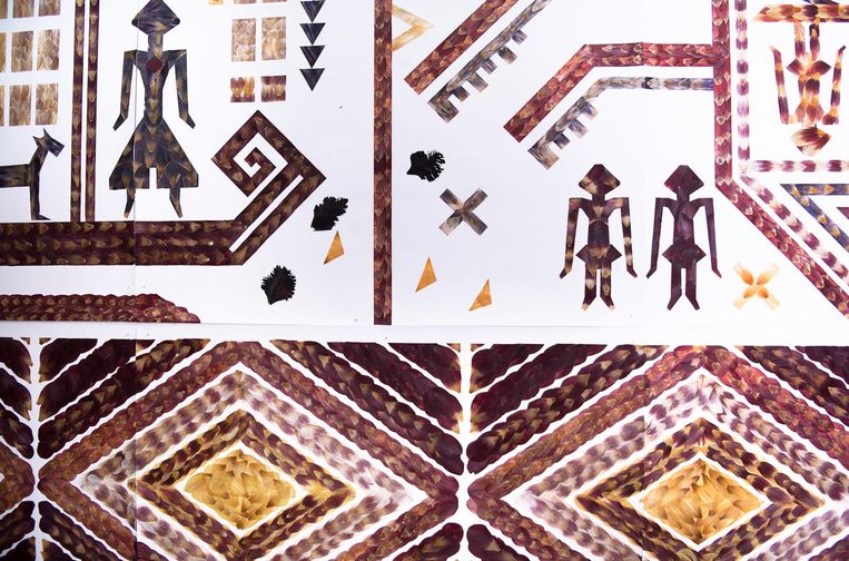 Detailopname van werk van Jennifer Tee. Beeld Els Zweerink